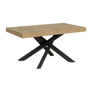 Mesa extensible 90x160/264 cm Volantis Roble Natural estructura Antracita