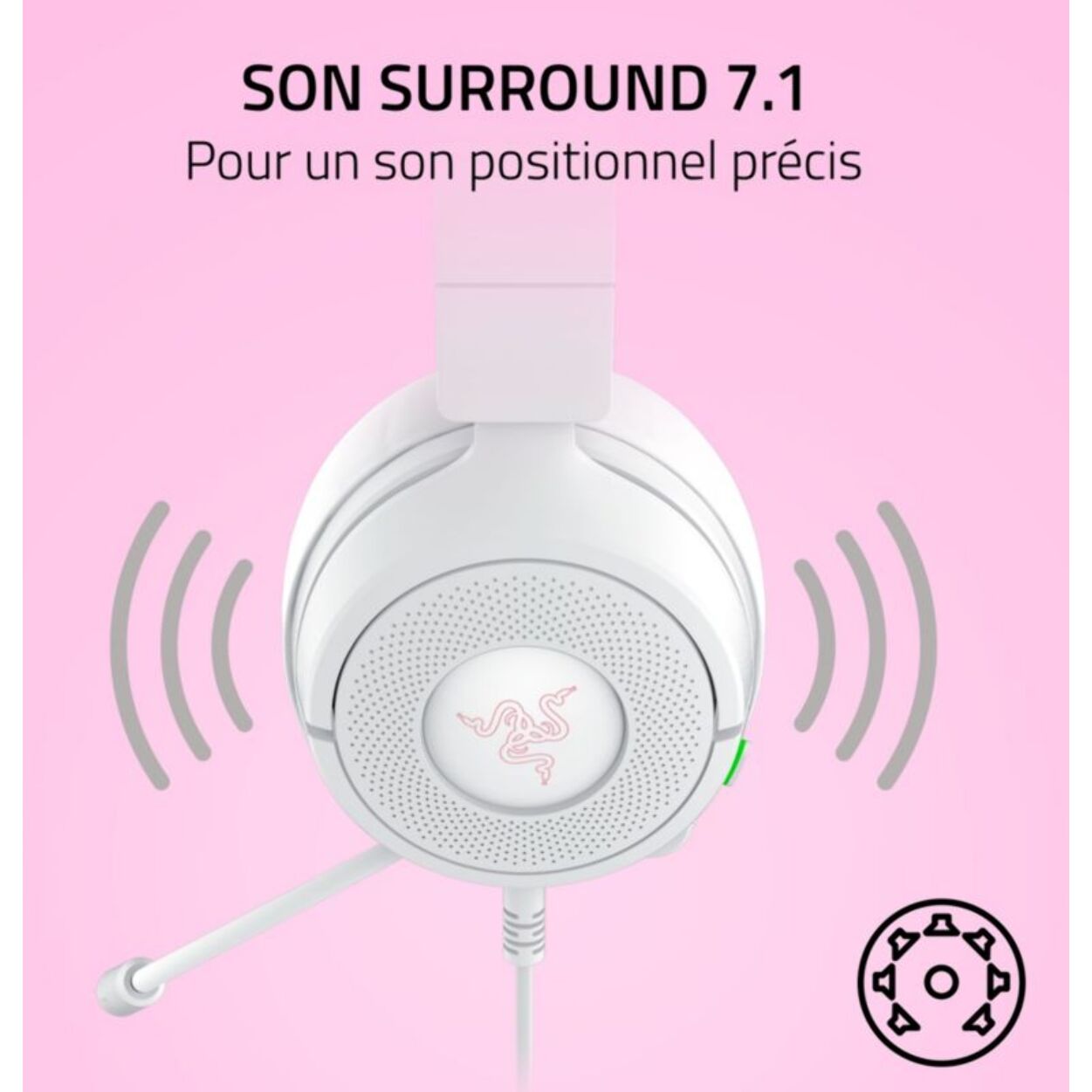Casque gamer RAZER KRAKEN KITTY V3 X BLANC