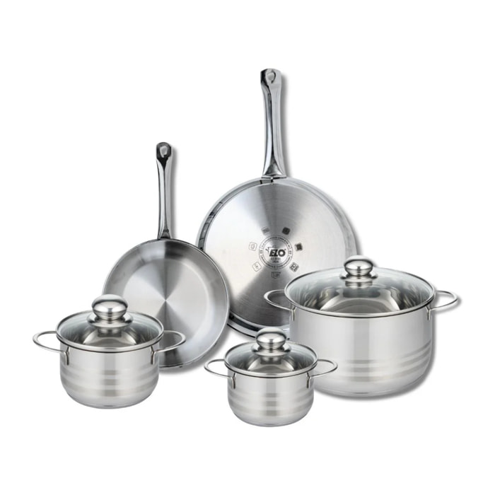 Ensemble de 2 Poêles de cuisson 24 et 28 cm et 3 faitouts 14, 16 et 24 cm Elo Profi Brillant