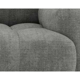 Grace - canapé modulable 3 places en velours texturé - Gris