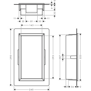 XtraStoris niche murale 300/150/70 avec cadre intégré gris béton