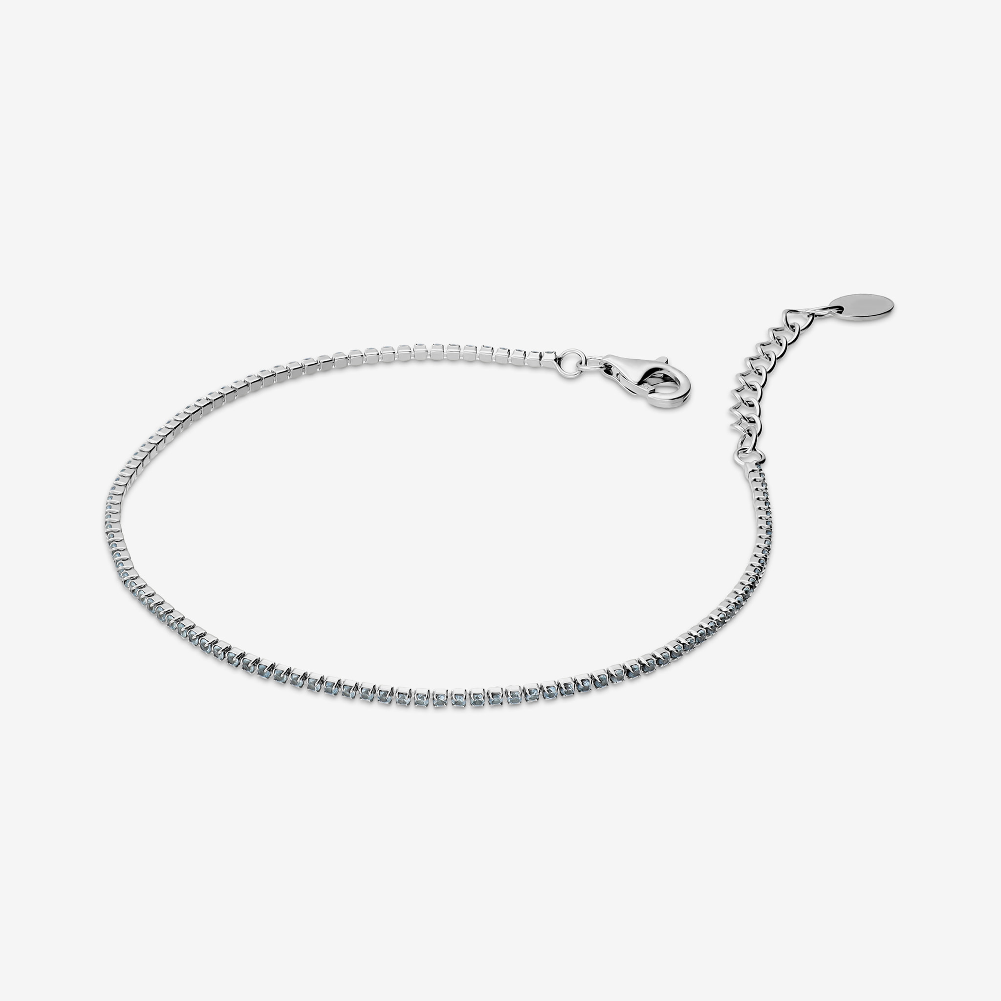 Bracciale Tennis con Cubic Zirconia Celesti 1.2mm
