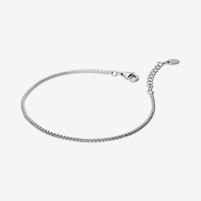Bracciale Tennis con Cubic Zirconia Celesti 1.2mm
