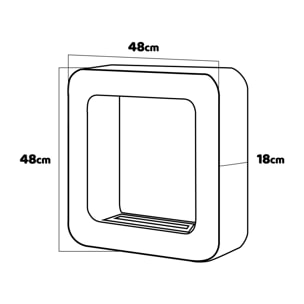 Nefertiti - Camino bioetanolo incasso appoggio 48x48 cm