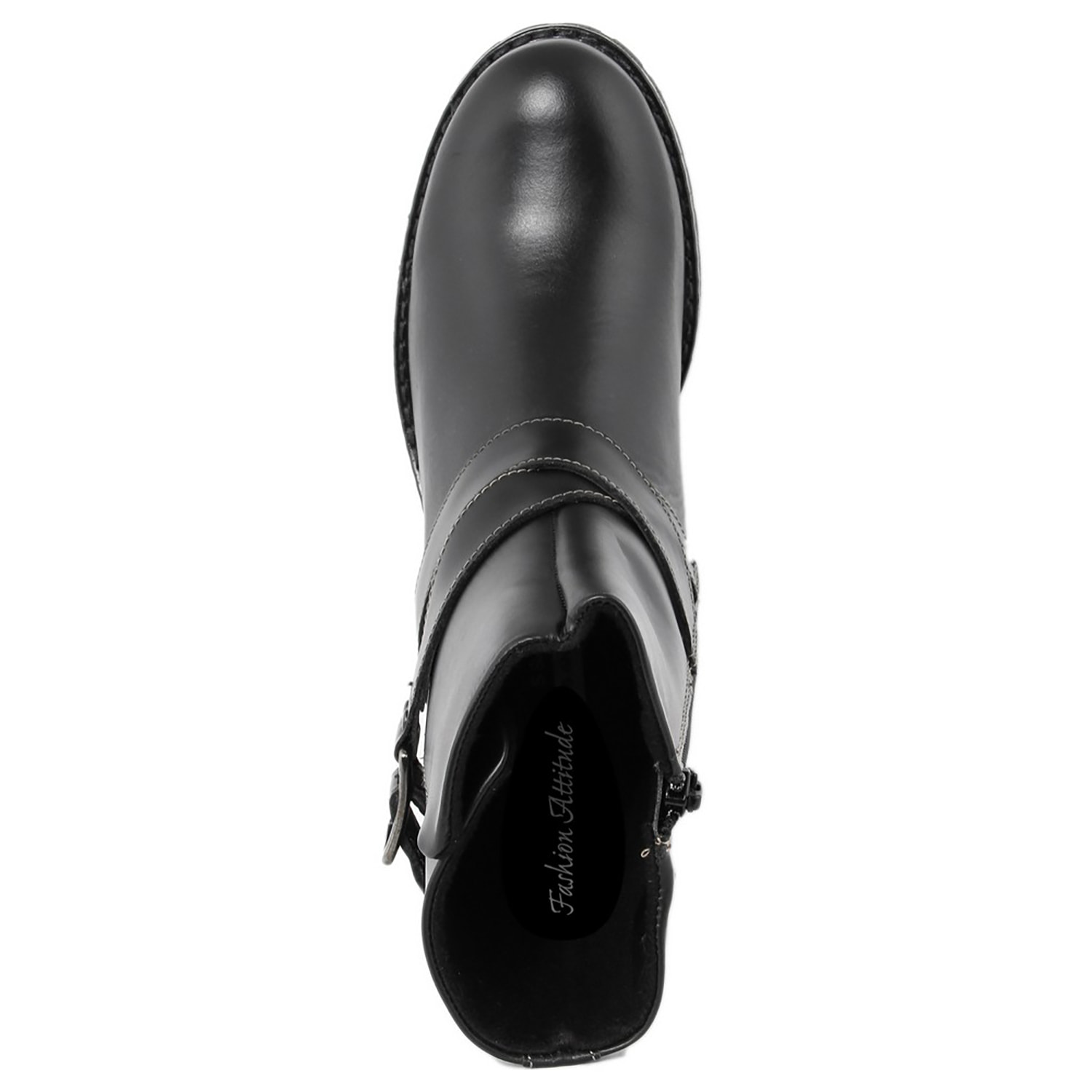 Stivaletti Bikers Fashion Attitude in pelle color Nero