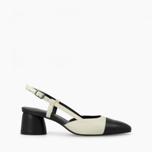ZAPATOS DE SALÓN BLANCOS Y NEGROS ROL4343