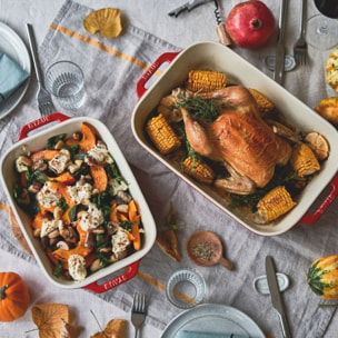 Set de Plats à Gratin, Céramique, 3 pièces (20x16 cm / 27x20 cm / 34x24 cm), Cerise