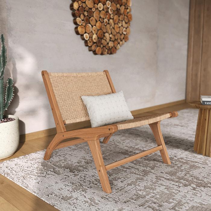 Fauteuil Kilka en bois de teck et cordage en loom - Kilka