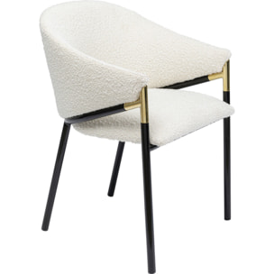 Chaise avec accoudoirs Boulevard Boucle crème Kare Design