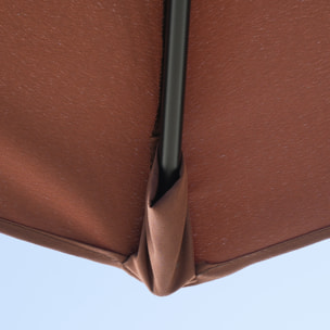 Sombrilla de Pared de Jardín 200x190x240 cm Parasol de Terraza con Manivela Poste de Acero y Base Cruzada Anti-UV para Terraza Balcón Café