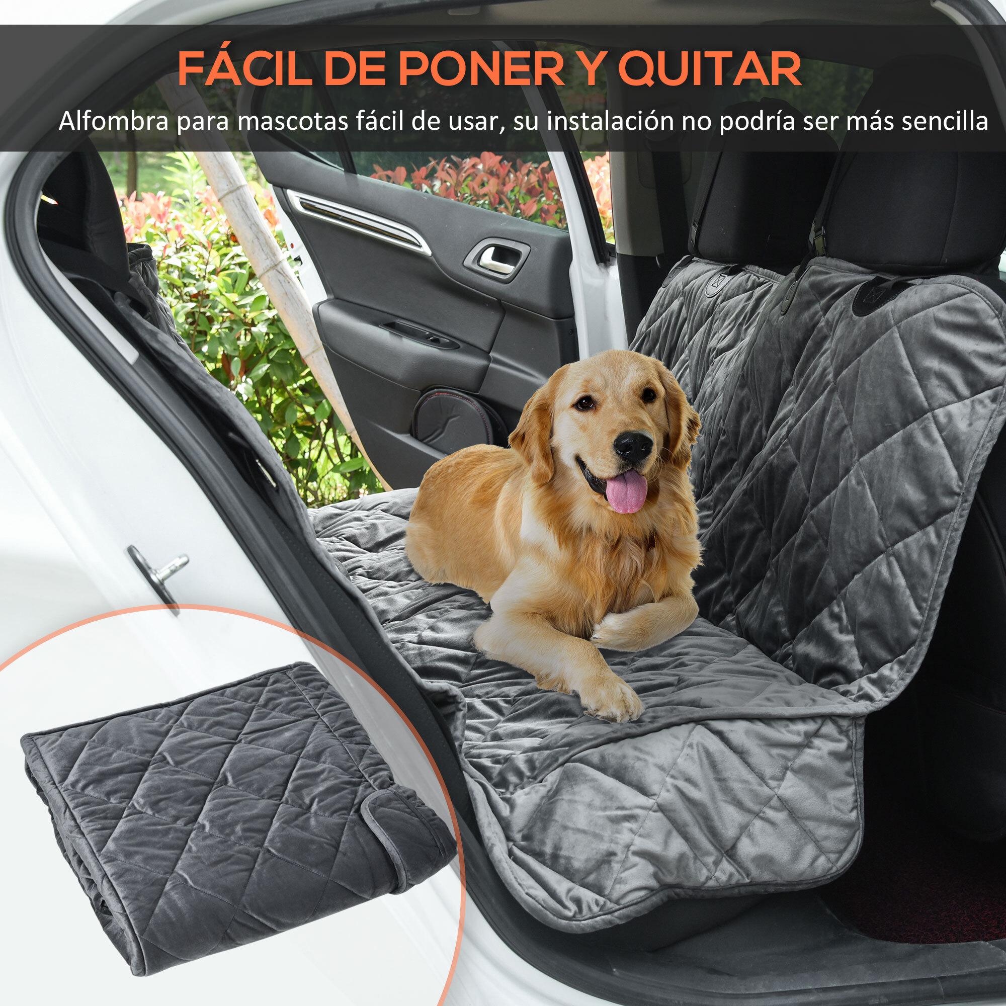 Funda de Asiento de Coche para Perros Antideslizante con Anclajes 160x145cm Gris