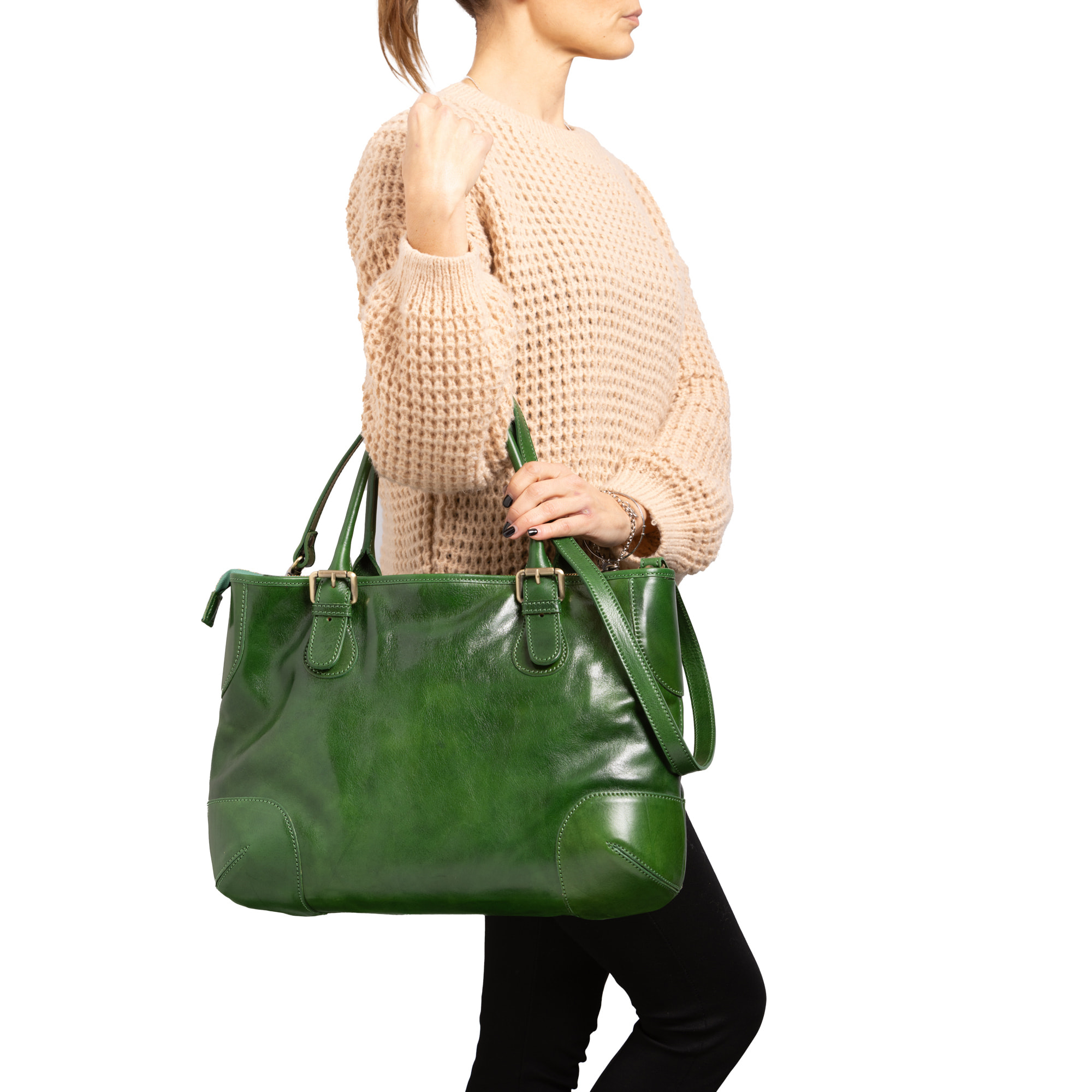 Borsa a tracolla  da donna In Vera pelle Made in Italy 28x43x16 cm