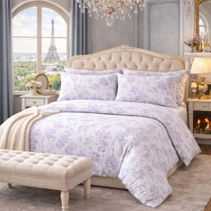 LAURA BIAGIOTTI Completo Letto Matrimoniali in Percalle Stampato Biham_malva