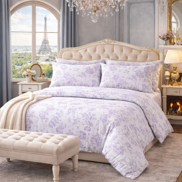 LAURA BIAGIOTTI Completo Letto Matrimoniali in Percalle Stampato Biham_malva