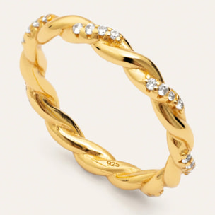 Anello Tressia Argento Placcato Oro