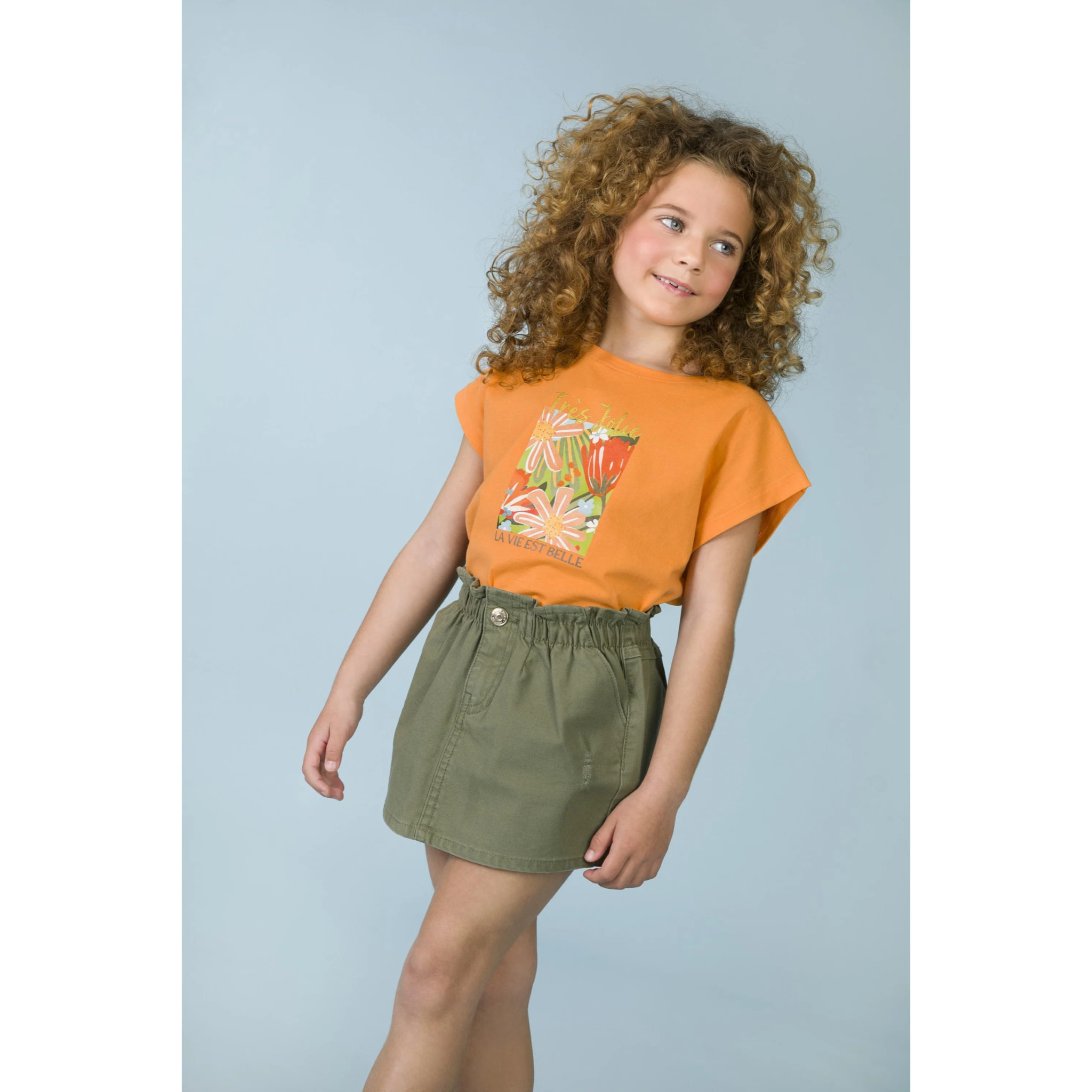 Camiseta de niña naranja