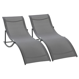 Lot de 2 transats – Légers et pliables – Faciles à ranger