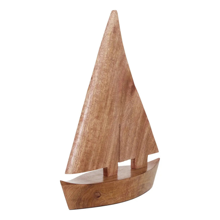 Bateau décoratif Ocea 26,5x8x33cm en manguier marron