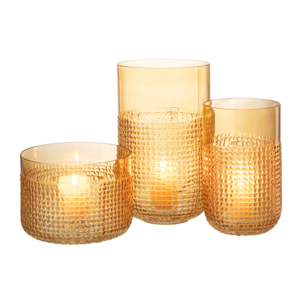 J-Line vase Motif - verre - orange - medium - Ø 15 cm