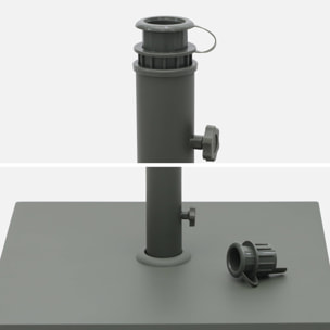 Pied carré en acier kaki pour parasol à mât central - Terra