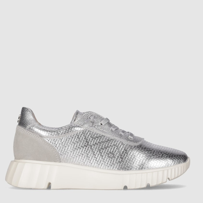 Zapatos de Piel - Plata - Tacón: Bajo
