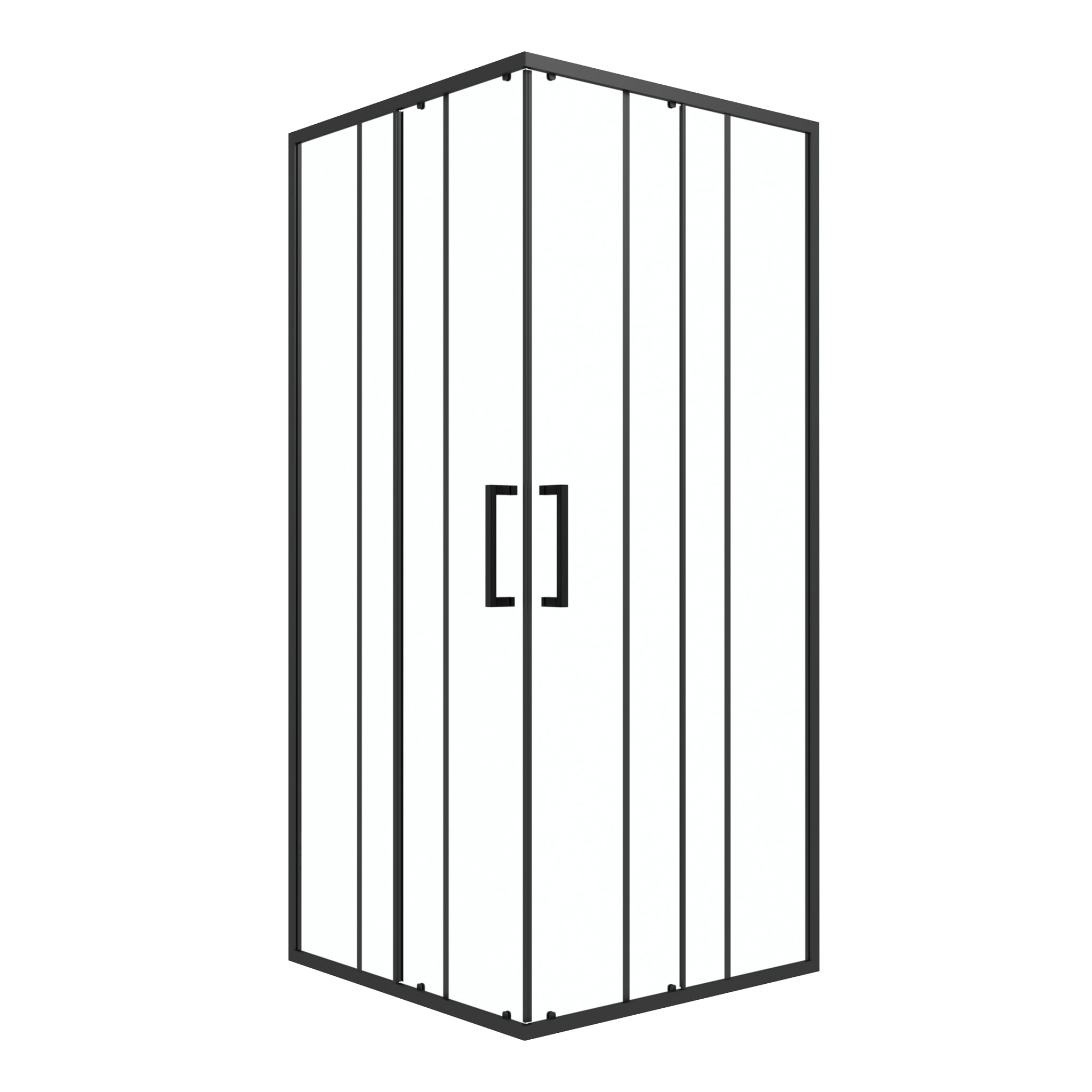 porte de douche carrée coulissante - verre sérigraphié noir 90x90
