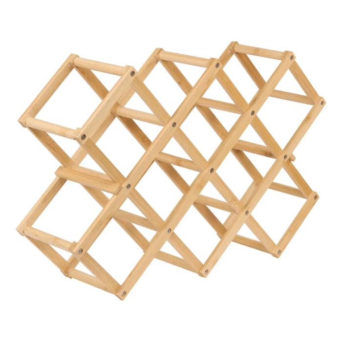 Range-bouteilles Bambou pliant 10 bouteilles