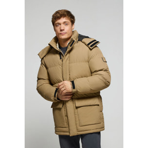 Chaqueta beige oscuro Midtown de capucha desmontable y detalles Polo Club