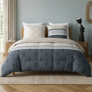 Parure housse de couette imprimé 100% coton - arcadia