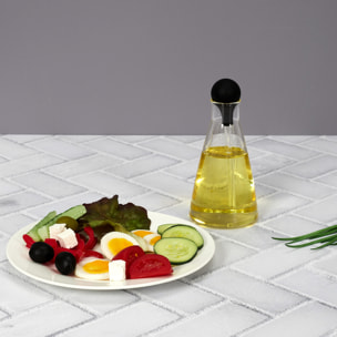 Bouteille d'huile - HOME DECO FACTORY - M8 - Avec pipette - Noir et transparent