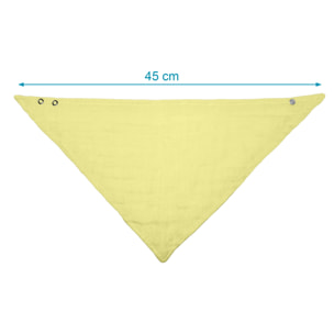 SET DE 2 BANDANAS PARA BEBÉ EN BAMBÚ Y ALGODÓN AMARILLO