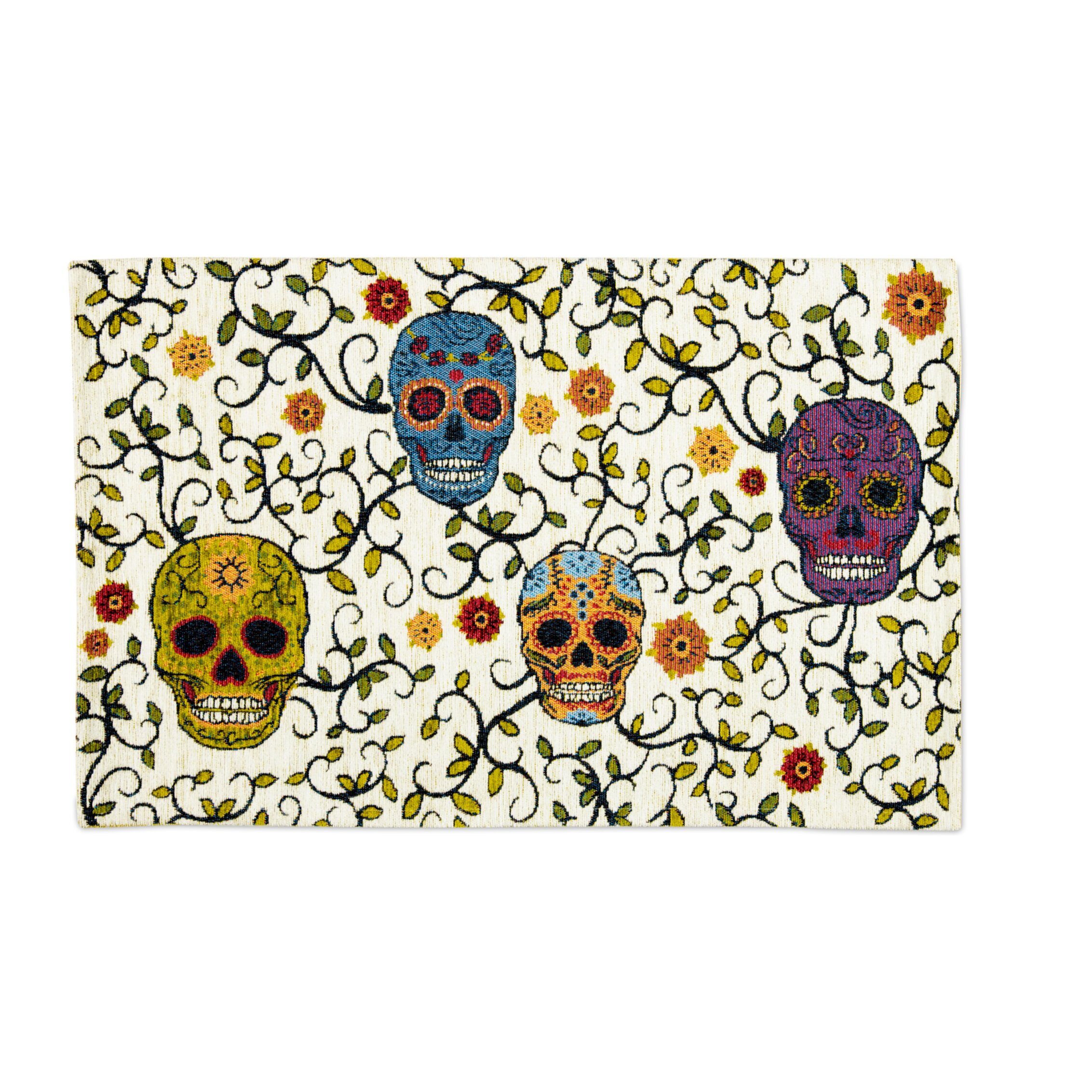 Tappetino Excelsa Calavera poliestere e cotone 45x75x0,7 cm multicolore