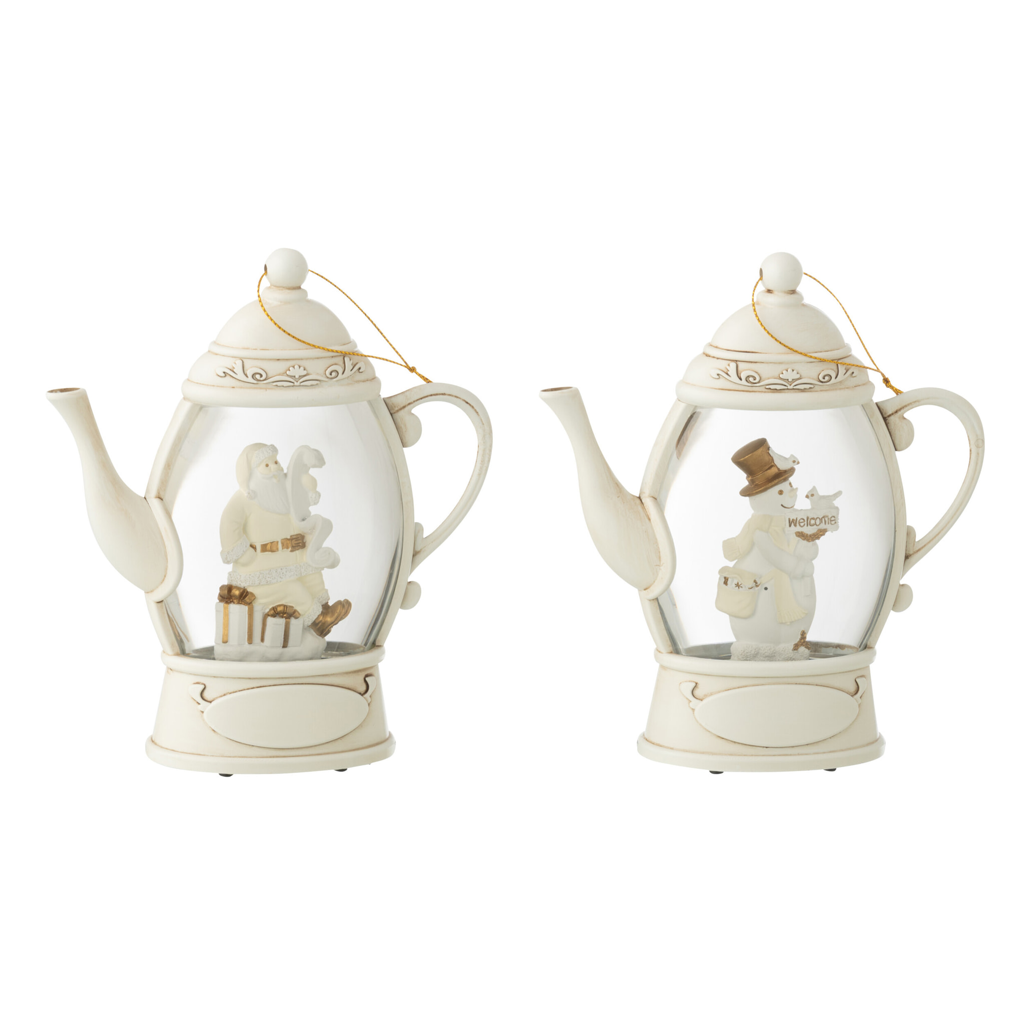 J-Line suspension Boule À Neige Théière - plastique - blanc - 2 pcs
