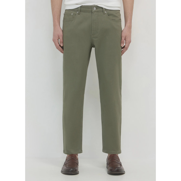 Pantaloni cropped in cotone