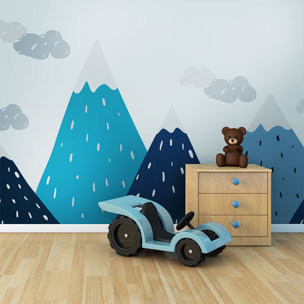 Stickers muraux enfants - Décoration chambre bébé - Autocollant Sticker mural géant enfant montagnes scandinaves TREKKA