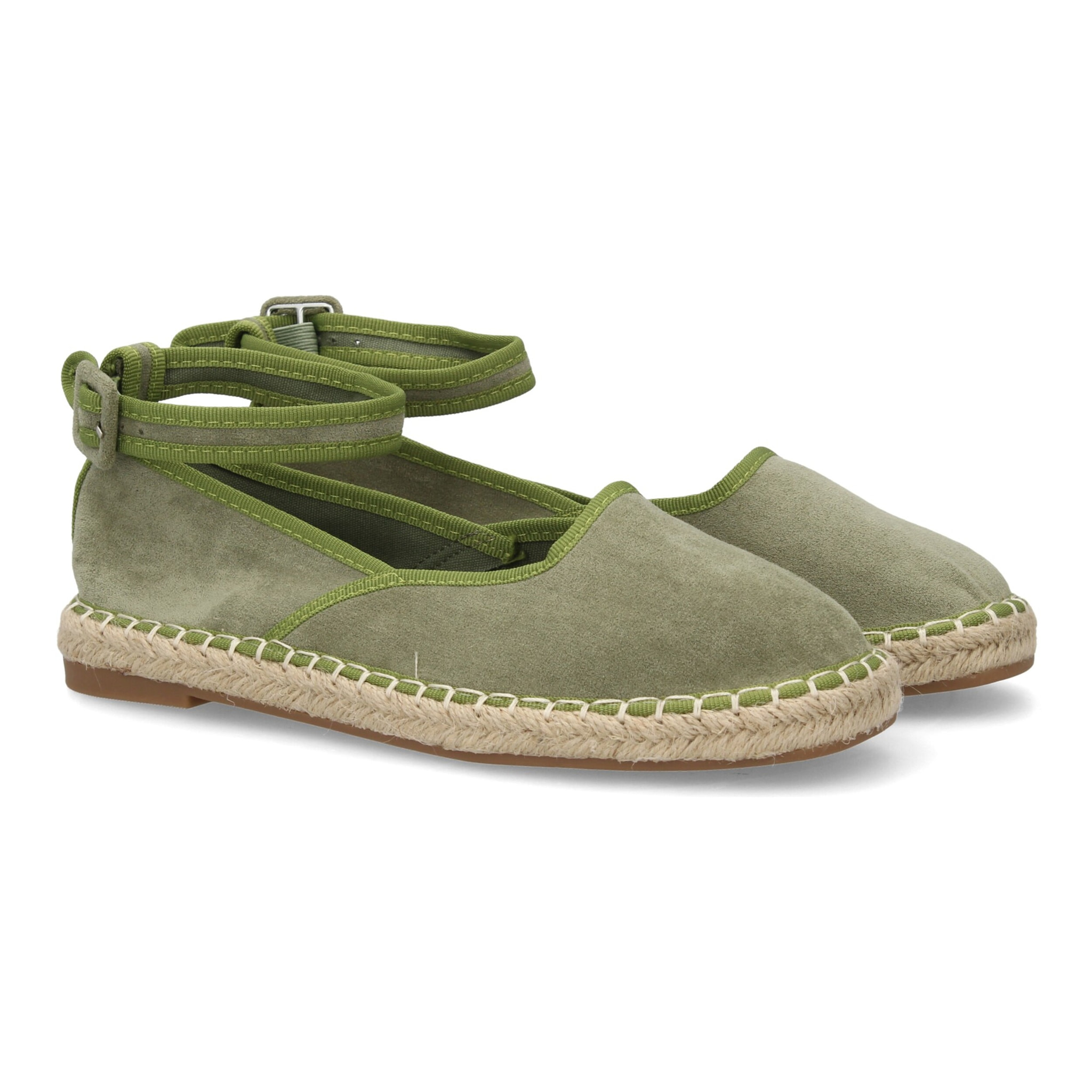 Alpargatas planas para mujer con cintas al tobillo