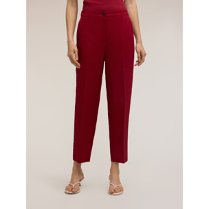 Motivi - Pantalones regular de mezcla de lino - Rojo