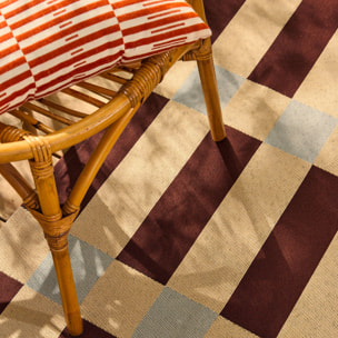 RIVIERA - Tapis intérieur/extérieur à motif carreaux bleu