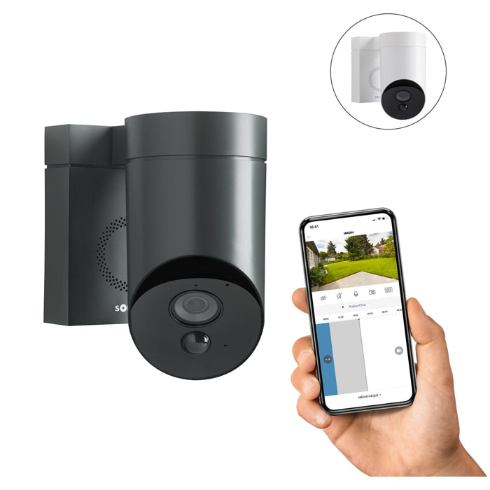 Outdoor Camera grise - Caméra de surveillance extérieure wifi