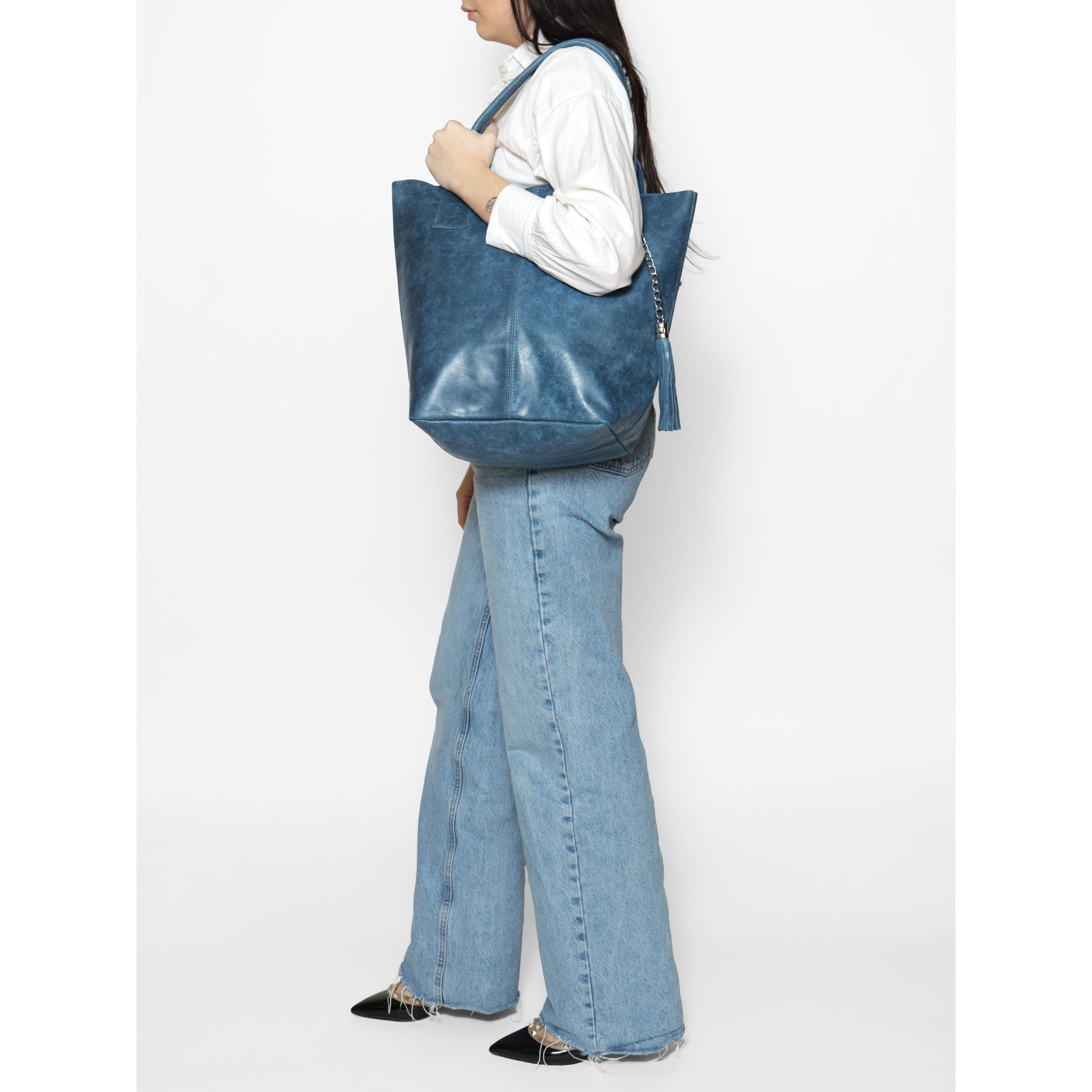 Borsa a mano da donna - Modello Althea - Vera pelle - 41.0 x 36.0 x 19.0 cm