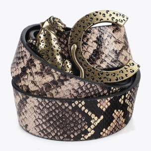 Cintura reversibile con fibbia LC leopardo