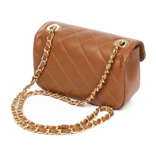 Amaro borsa a tracolla Donna. Pelle autentica Sauvage Trapuntata.