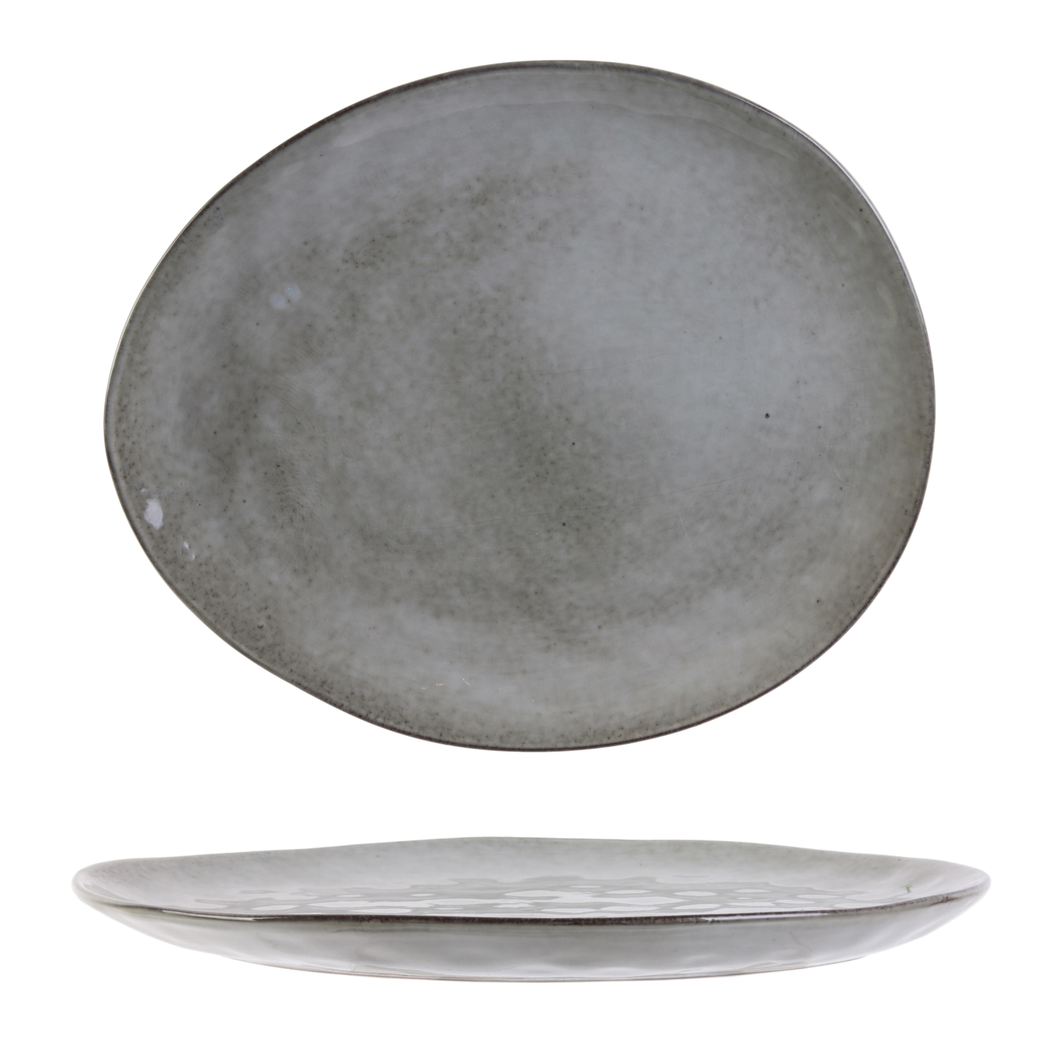 Assiette Galet 27.5x23cm Au Gres Du Temps Gris