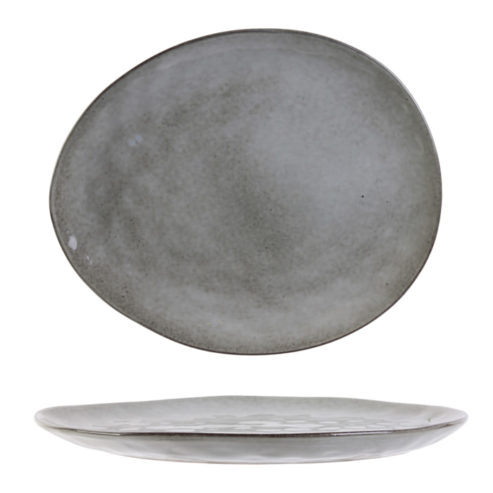Assiette Galet 27.5x23cm Au Gres Du Temps Gris