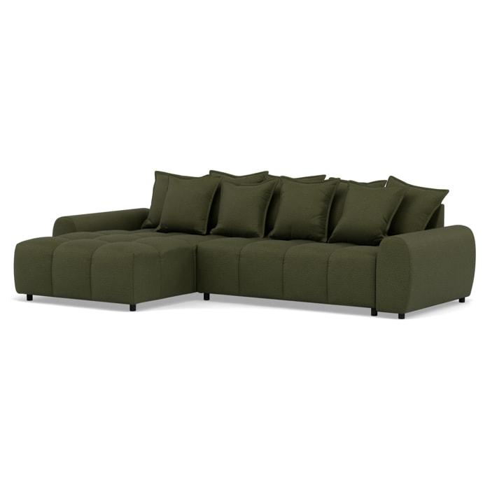 Adelaide - canapé d'angle réversible 4 places en tissu texturé - Vert