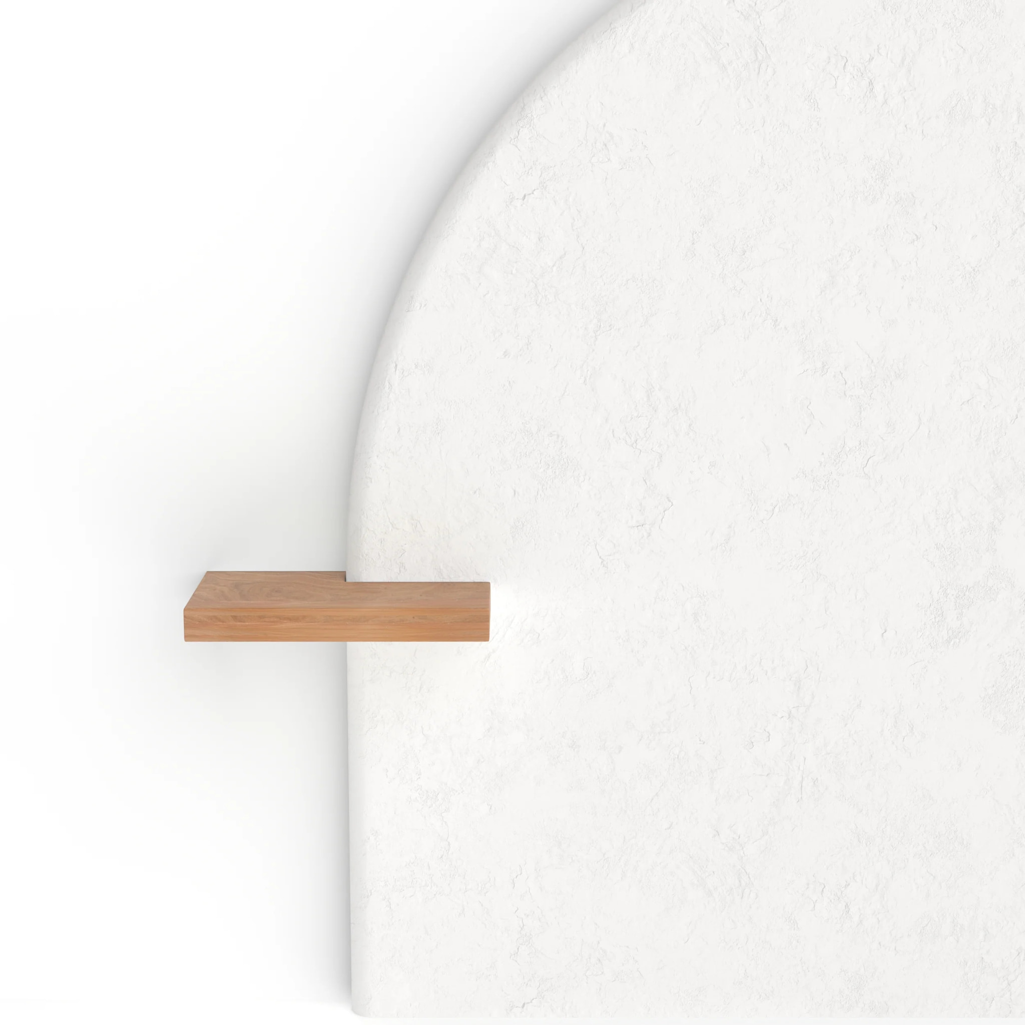 Tête de lit en plâtre blanc cassé et bois d'acacia 175 cm - Fira