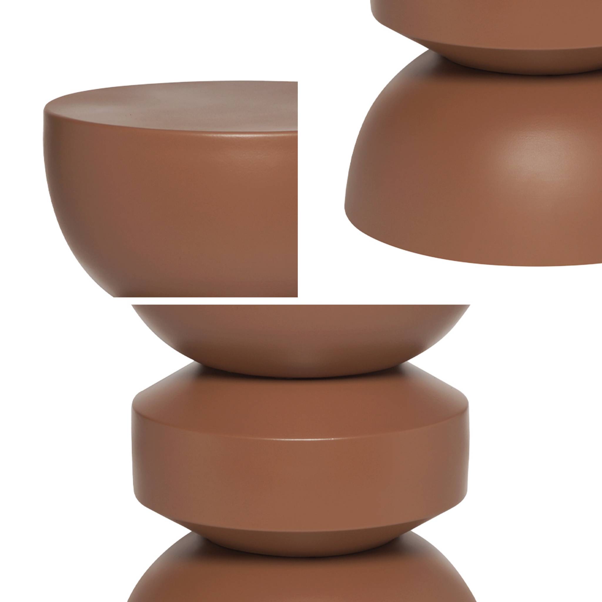 Table d'appoint. bout de canapé. table de chevet en métal. terracotta. Assa. Ø32 x H 44.5cm