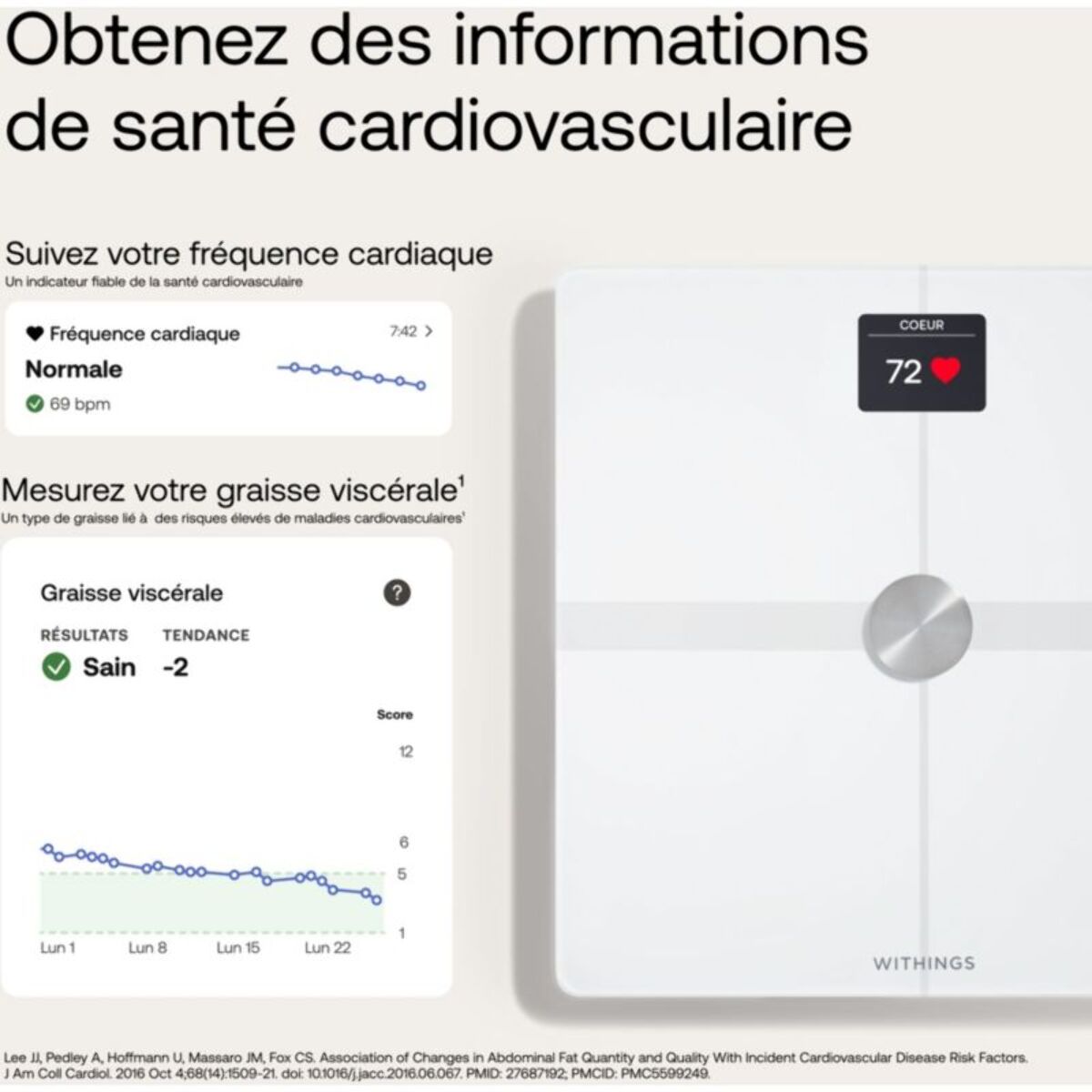 Pèse personne connecté WITHINGS Body Smart Blanc
