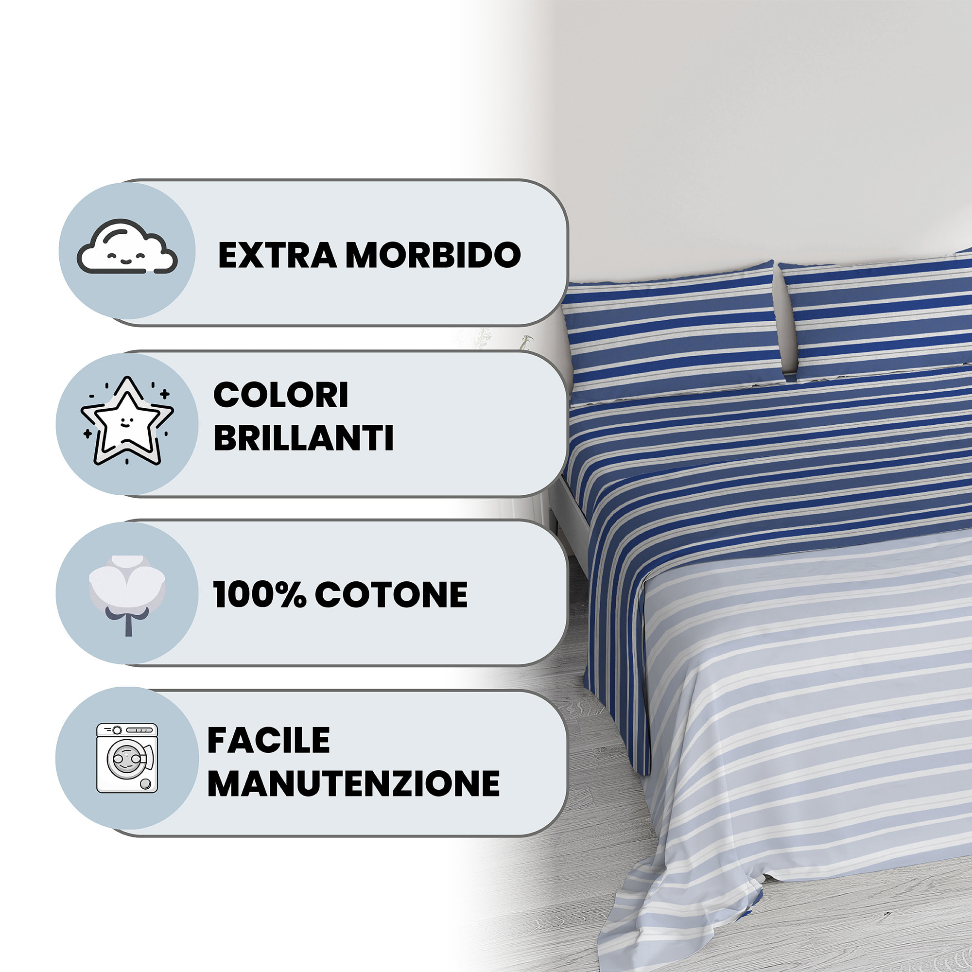 COMPLETO LETTO IDA 100% Cotone