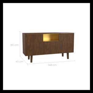 Buffet en bois de manguier 2 portes 1 niche - Taiko